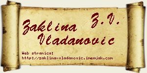 Žaklina Vladanović vizit kartica